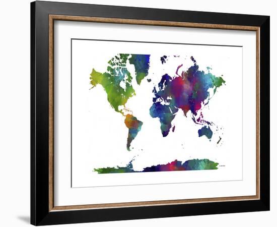 World Map Clr 1-Marlene Watson-Framed Giclee Print