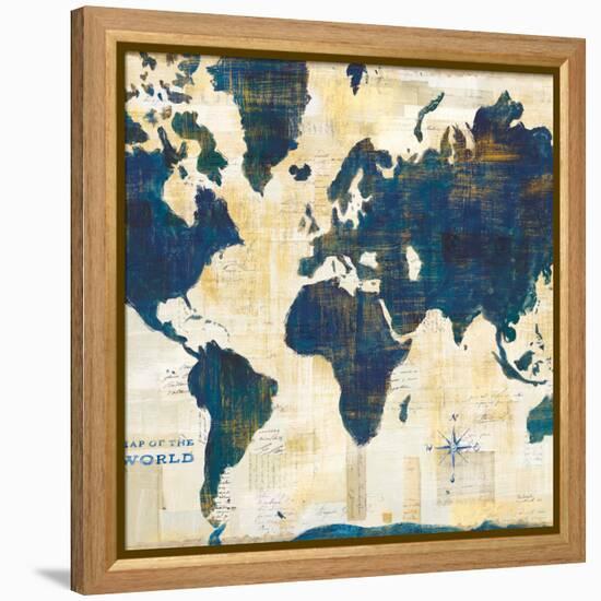 World Map Collage v2-Sue Schlabach-Framed Stretched Canvas