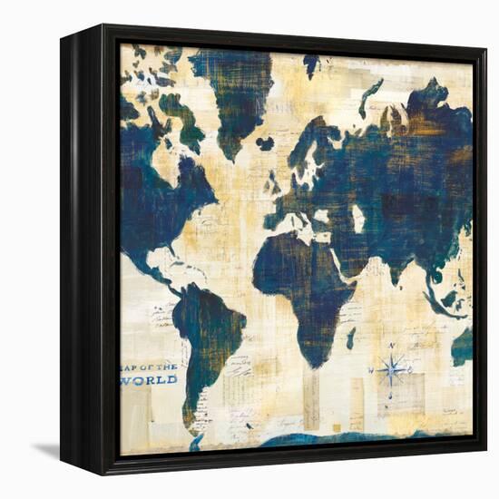 World Map Collage v2-Sue Schlabach-Framed Stretched Canvas