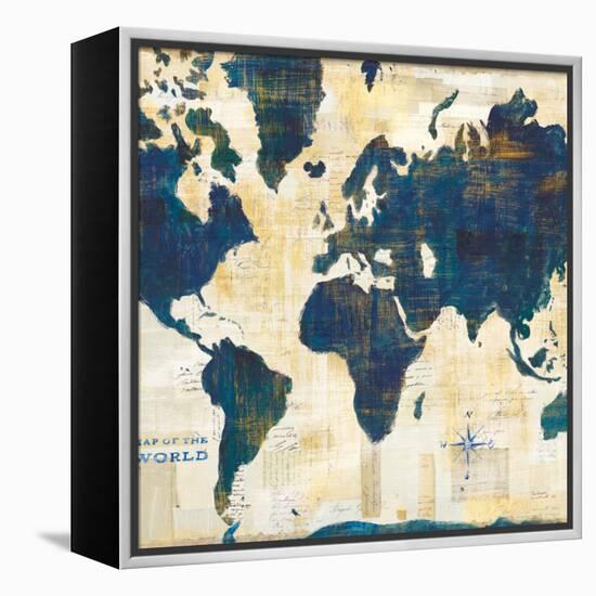 World Map Collage v2-Sue Schlabach-Framed Stretched Canvas