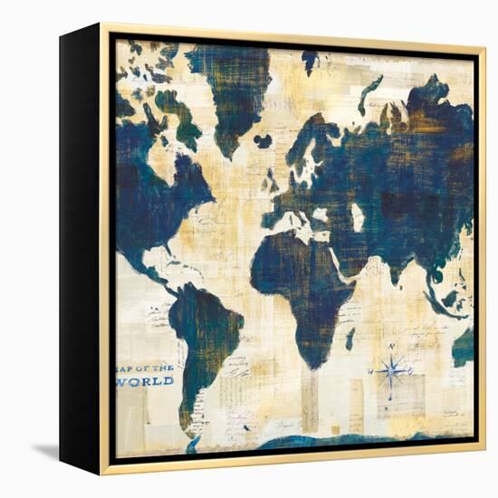 World Map Collage v2-Sue Schlabach-Framed Stretched Canvas