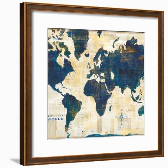 World Map Collage v2-Sue Schlabach-Framed Art Print