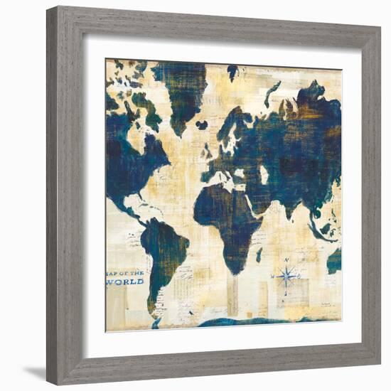 World Map Collage v2-Sue Schlabach-Framed Art Print