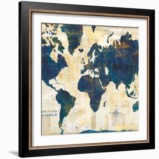 World Map Collage v2-Sue Schlabach-Framed Art Print