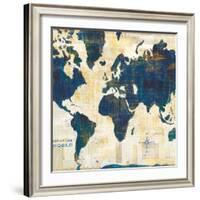 World Map Collage v2-Sue Schlabach-Framed Art Print