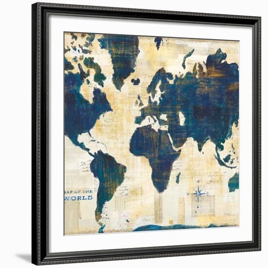 World Map Collage v2-Sue Schlabach-Framed Art Print