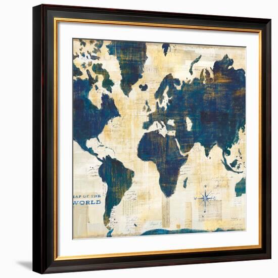 World Map Collage v2-Sue Schlabach-Framed Art Print