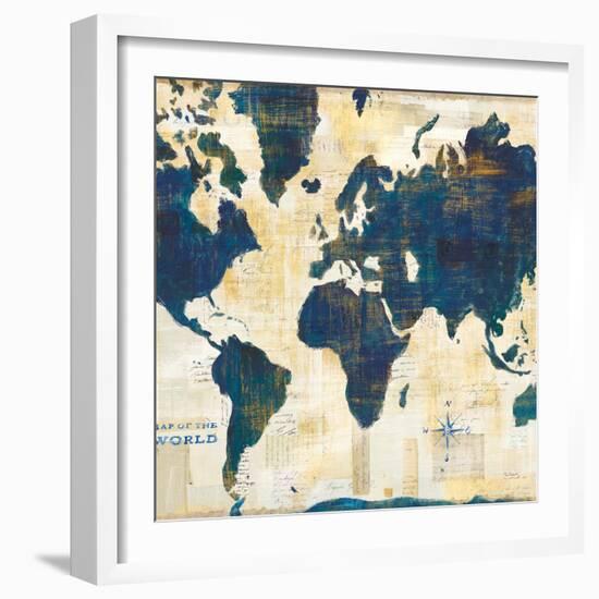 World Map Collage v2-Sue Schlabach-Framed Premium Giclee Print