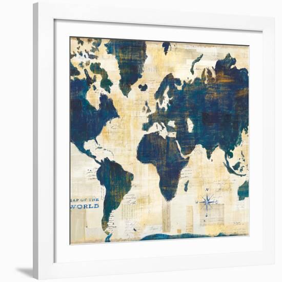 World Map Collage v2-Sue Schlabach-Framed Giclee Print