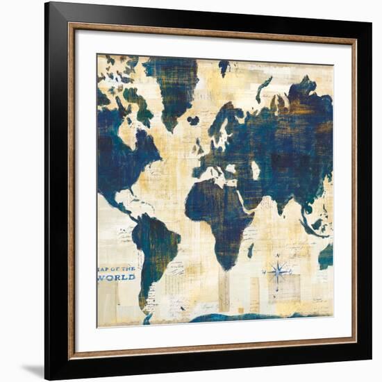 World Map Collage v2-Sue Schlabach-Framed Giclee Print