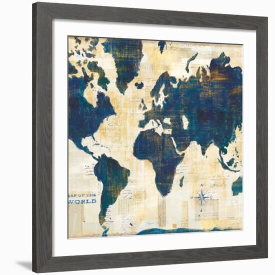 World Map Collage v2-Sue Schlabach-Framed Giclee Print