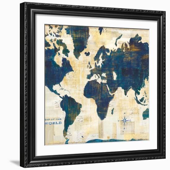 World Map Collage v2-Sue Schlabach-Framed Giclee Print