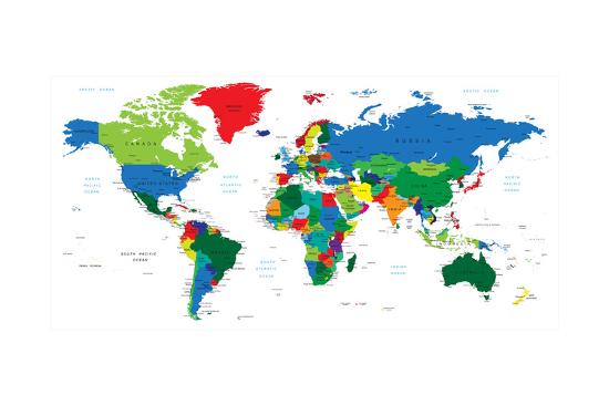 World Map Countries Art Print Serban Bogdan Art Com World Map Countries Art Print Serban Bogdan Art Com