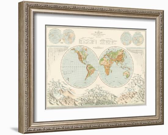 World Map - Distribution of Lord and Water-The Vintage Collection-Framed Giclee Print