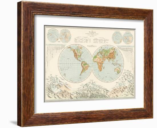 World Map - Distribution of Lord and Water-The Vintage Collection-Framed Giclee Print