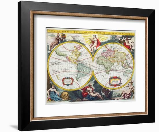 World Map, Early 18th Century-Pieter Van Der Aa-Framed Giclee Print