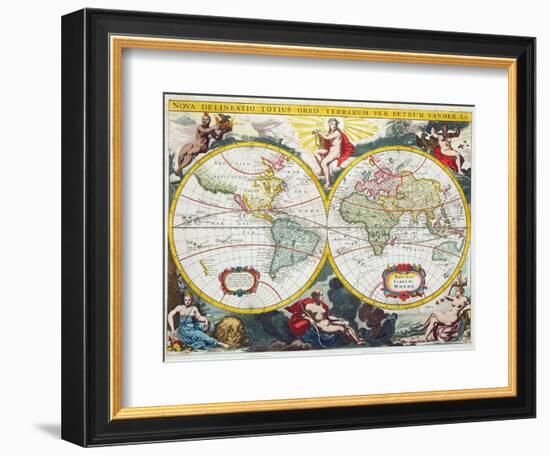 World Map, Early 18th Century-Pieter Van Der Aa-Framed Giclee Print