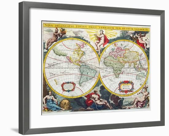 World Map, Early 18th Century-Pieter Van Der Aa-Framed Giclee Print