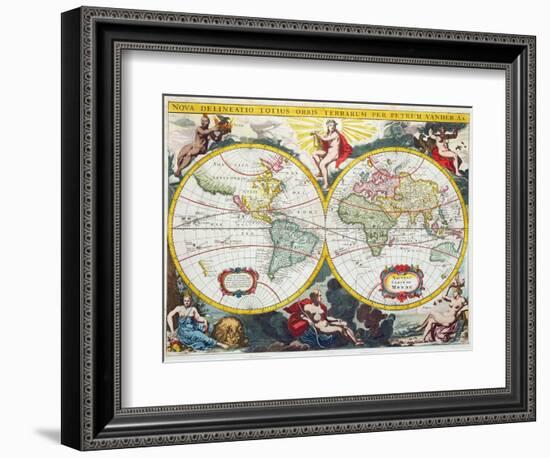 World Map, Early 18th Century-Pieter Van Der Aa-Framed Giclee Print