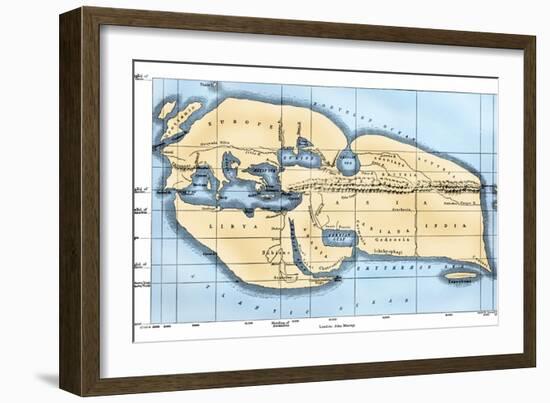 World Map: Eratosthenes-null-Framed Giclee Print