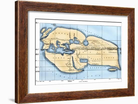 World Map: Eratosthenes-null-Framed Giclee Print