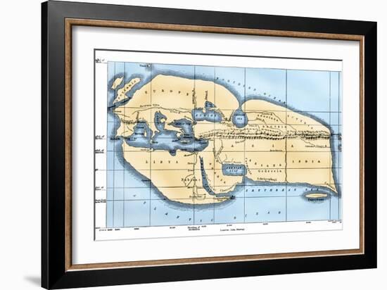 World Map: Eratosthenes-null-Framed Giclee Print