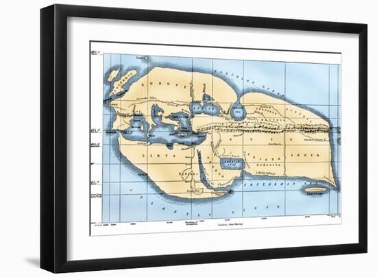 World Map: Eratosthenes-null-Framed Giclee Print