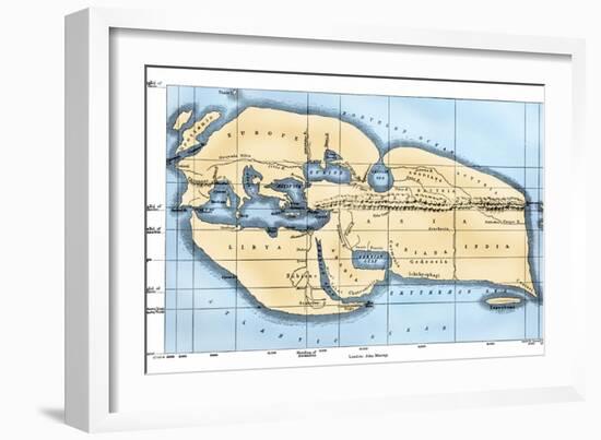 World Map: Eratosthenes-null-Framed Giclee Print