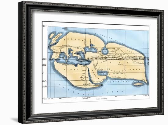 World Map: Eratosthenes-null-Framed Giclee Print