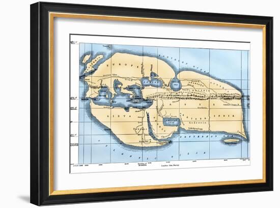 World Map: Eratosthenes-null-Framed Giclee Print