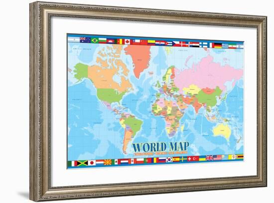 World Map for Kids-null-Framed Art Print