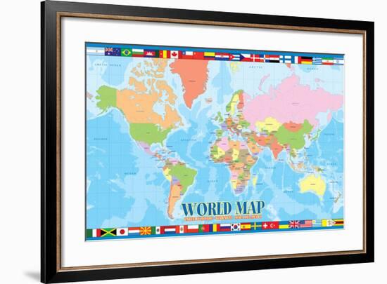 World Map for Kids-null-Framed Art Print