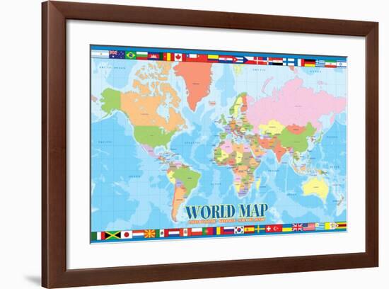 World Map for Kids-null-Framed Art Print