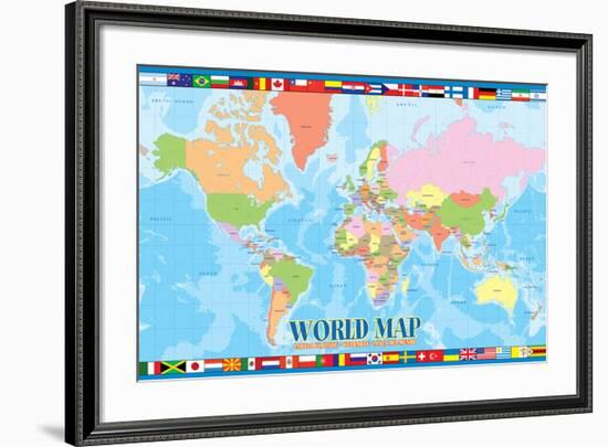 World Map for Kids-null-Framed Art Print