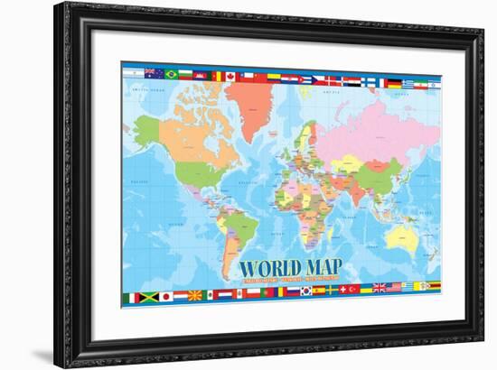 World Map for Kids-null-Framed Art Print