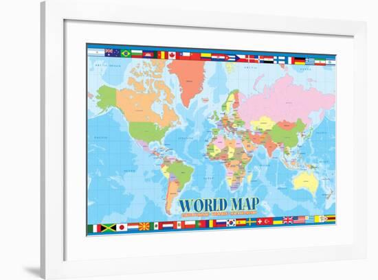 World Map for Kids-null-Framed Art Print