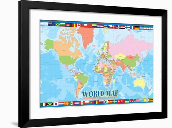 World Map for Kids-null-Framed Art Print