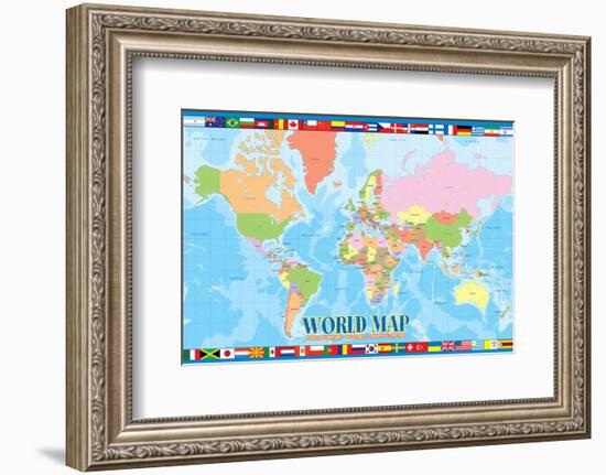 World Map for Kids-null-Framed Art Print