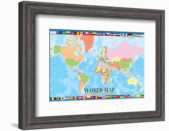 World Map for Kids-null-Framed Art Print