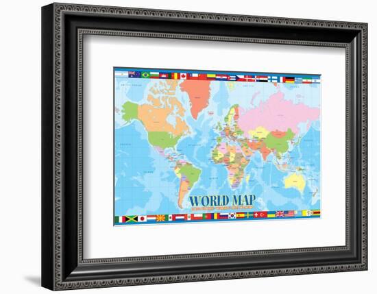 World Map for Kids-null-Framed Art Print