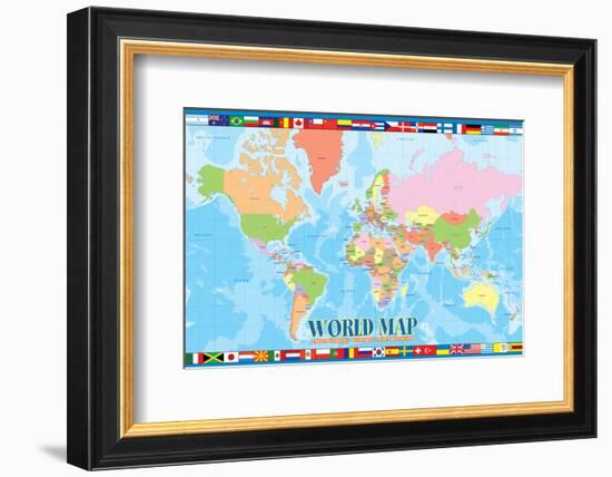 World Map for Kids-null-Framed Art Print