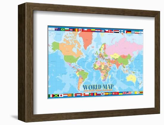 World Map for Kids-null-Framed Art Print