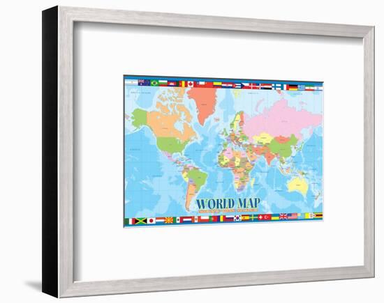 World Map for Kids-null-Framed Art Print