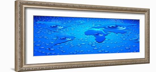 World Map Formed with Water Drops-null-Framed Photographic Print