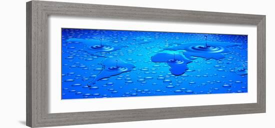 World Map Formed with Water Drops-null-Framed Photographic Print