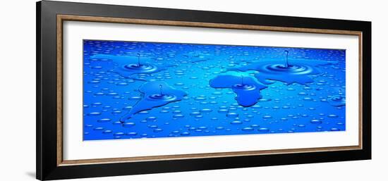 World Map Formed with Water Drops-null-Framed Photographic Print