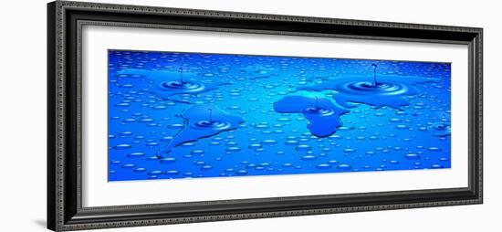 World Map Formed with Water Drops-null-Framed Photographic Print