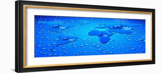 World Map Formed with Water Drops-null-Framed Photographic Print