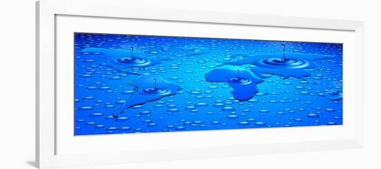 World Map Formed with Water Drops-null-Framed Photographic Print