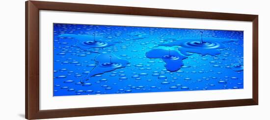 World Map Formed with Water Drops-null-Framed Photographic Print